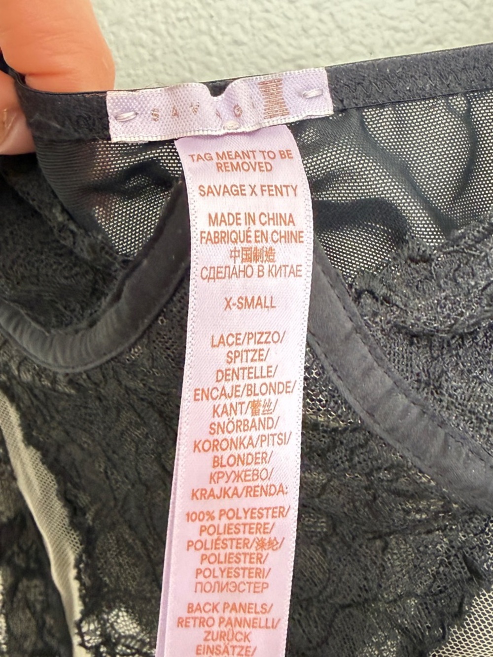 Savage X Fenty Black Lace Bodysuit - Picture 6 of 7